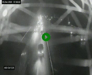 <h2>Webcam autoroute A63 en périphérie de Bordeaux au sud-est de la ville, en provenance du bassin d'Arcachon. Vue orientée vers Bordeaux</h2>