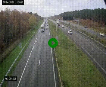 <h2>Webcam autoroute A63 en périphérie de Bordeaux au sud-est de la ville, en provenance du bassin d'Arcachon. Vue orientée vers Bordeaux</h2>