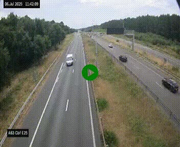 <h2>Webcam autoroute A63 en périphérie de Bordeaux au sud-est de la ville, en provenance du bassin d'Arcachon. Vue orientée vers Bordeaux</h2>