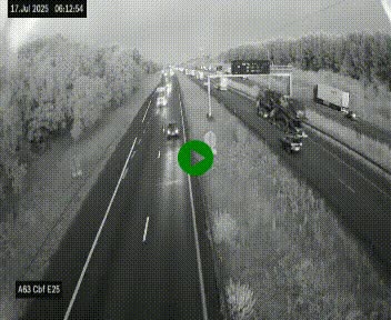 <h2>Webcam autoroute A63 en périphérie de Bordeaux au sud-est de la ville, en provenance du bassin d'Arcachon. Vue orientée vers Bordeaux</h2>