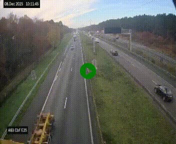 <h2>Webcam autoroute A63 en périphérie de Bordeaux au sud-est de la ville, en provenance du bassin d'Arcachon. Vue orientée vers Bordeaux</h2>