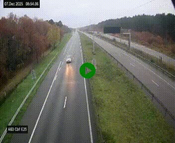 <h2>Webcam autoroute A63 en périphérie de Bordeaux au sud-est de la ville, en provenance du bassin d'Arcachon. Vue orientée vers Bordeaux</h2>