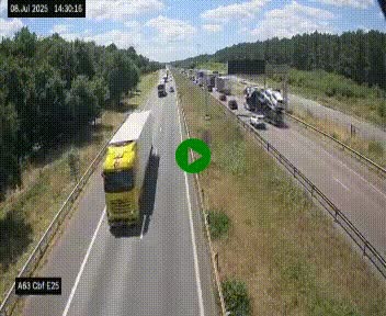<h2>Webcam autoroute A63 en périphérie de Bordeaux au sud-est de la ville, en provenance du bassin d'Arcachon. Vue orientée vers Bordeaux</h2>