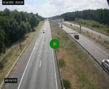 <h2>Webcam autoroute A63 en périphérie de Bordeaux au sud-est de la ville, en provenance du bassin d'Arcachon. Vue orientée vers Bordeaux</h2>