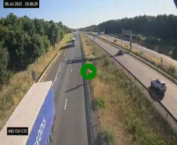 <h2>Webcam autoroute A63 en périphérie de Bordeaux au sud-est de la ville, en provenance du bassin d'Arcachon. Vue orientée vers Bordeaux</h2>