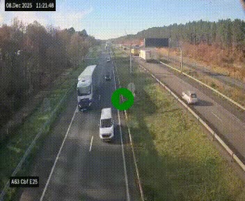 <h2>Webcam autoroute A63 en périphérie de Bordeaux au sud-est de la ville, en provenance du bassin d'Arcachon. Vue orientée vers Bordeaux</h2>