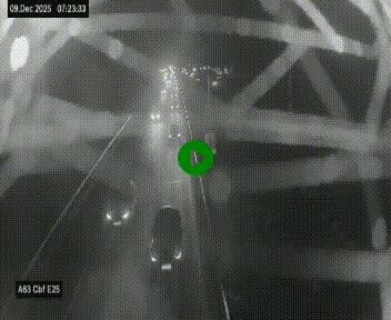 <h2>Webcam autoroute A63 en périphérie de Bordeaux au sud-est de la ville, en provenance du bassin d'Arcachon. Vue orientée vers Bordeaux</h2>