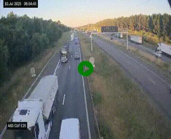 <h2>Webcam autoroute A63 en périphérie de Bordeaux au sud-est de la ville, en provenance du bassin d'Arcachon. Vue orientée vers Bordeaux</h2>