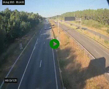 <h2>Webcam autoroute A63 en périphérie de Bordeaux au sud-est de la ville, en provenance du bassin d'Arcachon. Vue orientée vers Bordeaux</h2>