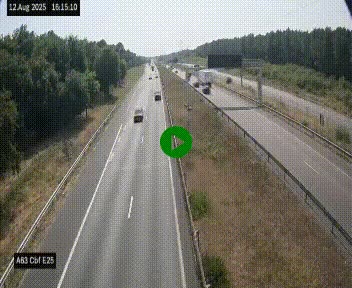 <h2>Webcam autoroute A63 en périphérie de Bordeaux au sud-est de la ville, en provenance du bassin d'Arcachon. Vue orientée vers Bordeaux</h2>