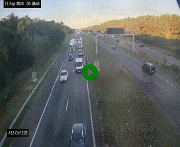 <h2>Webcam autoroute A63 en périphérie de Bordeaux au sud-est de la ville, en provenance du bassin d'Arcachon. Vue orientée vers Bordeaux</h2>