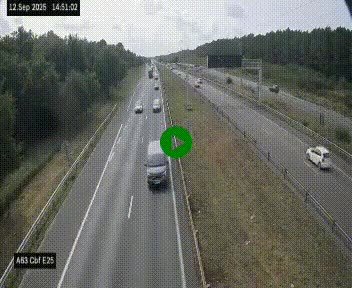 <h2>Webcam autoroute A63 en périphérie de Bordeaux au sud-est de la ville, en provenance du bassin d'Arcachon. Vue orientée vers Bordeaux</h2>