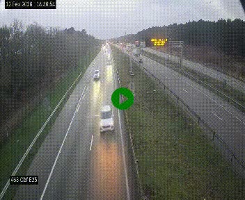 Webcam autoroute A63 en périphérie de Bordeaux au sud-est de la ville, en provenance du bassin d'Arcachon. Vue orientée vers Bordeaux