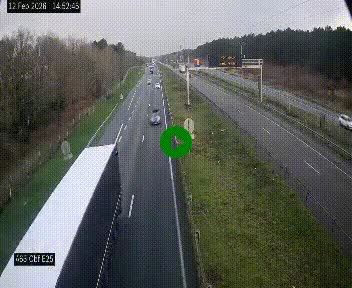 Webcam autoroute A63 en périphérie de Bordeaux au sud-est de la ville, en provenance du bassin d'Arcachon. Vue orientée vers Bordeaux