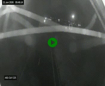 Webcam autoroute A63 en périphérie de Bordeaux au sud-est de la ville, en provenance du bassin d'Arcachon. Vue orientée vers Bordeaux