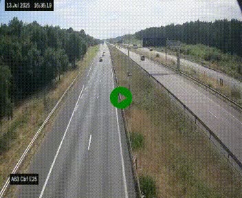 <h2>Webcam autoroute A63 en périphérie de Bordeaux au sud-est de la ville, en provenance du bassin d'Arcachon. Vue orientée vers Bordeaux</h2>