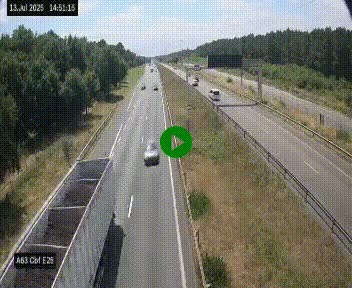 <h2>Webcam autoroute A63 en périphérie de Bordeaux au sud-est de la ville, en provenance du bassin d'Arcachon. Vue orientée vers Bordeaux</h2>
