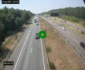 <h2>Webcam autoroute A63 en périphérie de Bordeaux au sud-est de la ville, en provenance du bassin d'Arcachon. Vue orientée vers Bordeaux</h2>