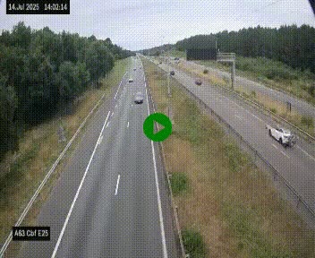 Webcam autoroute A63 en périphérie de Bordeaux au sud-est de la ville, en provenance du bassin d'Arcachon. Vue orientée vers Bordeaux