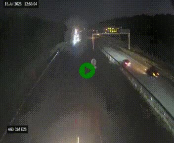 Webcam autoroute A63 en périphérie de Bordeaux au sud-est de la ville, en provenance du bassin d'Arcachon. Vue orientée vers Bordeaux