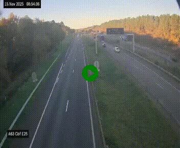 <h2>Webcam autoroute A63 en périphérie de Bordeaux au sud-est de la ville, en provenance du bassin d'Arcachon. Vue orientée vers Bordeaux</h2>