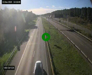 <h2>Webcam autoroute A63 en périphérie de Bordeaux au sud-est de la ville, en provenance du bassin d'Arcachon. Vue orientée vers Bordeaux</h2>