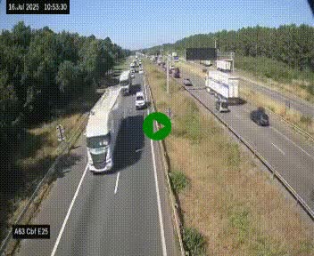 <h2>Webcam autoroute A63 en périphérie de Bordeaux au sud-est de la ville, en provenance du bassin d'Arcachon. Vue orientée vers Bordeaux</h2>