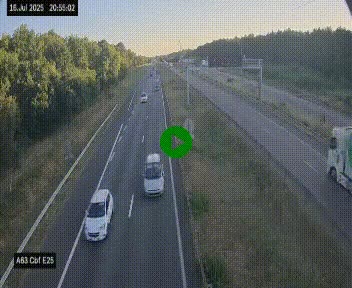 <h2>Webcam autoroute A63 en périphérie de Bordeaux au sud-est de la ville, en provenance du bassin d'Arcachon. Vue orientée vers Bordeaux</h2>
