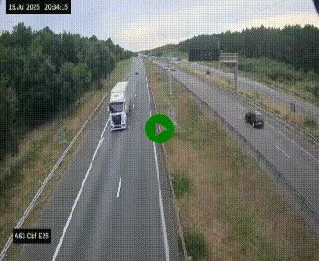 <h2>Webcam autoroute A63 en périphérie de Bordeaux au sud-est de la ville, en provenance du bassin d'Arcachon. Vue orientée vers Bordeaux</h2>