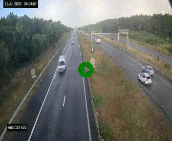 <h2>Webcam autoroute A63 en périphérie de Bordeaux au sud-est de la ville, en provenance du bassin d'Arcachon. Vue orientée vers Bordeaux</h2>