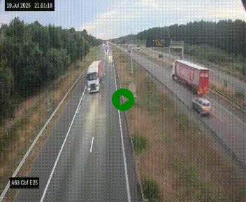 <h2>Webcam autoroute A63 en périphérie de Bordeaux au sud-est de la ville, en provenance du bassin d'Arcachon. Vue orientée vers Bordeaux</h2>