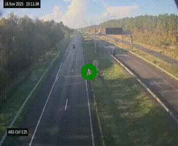 <h2>Webcam autoroute A63 en périphérie de Bordeaux au sud-est de la ville, en provenance du bassin d'Arcachon. Vue orientée vers Bordeaux</h2>