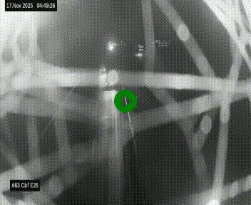 <h2>Webcam autoroute A63 en périphérie de Bordeaux au sud-est de la ville, en provenance du bassin d'Arcachon. Vue orientée vers Bordeaux</h2>