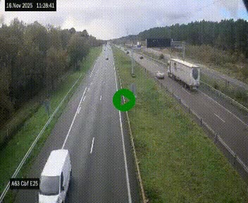 <h2>Webcam autoroute A63 en périphérie de Bordeaux au sud-est de la ville, en provenance du bassin d'Arcachon. Vue orientée vers Bordeaux</h2>