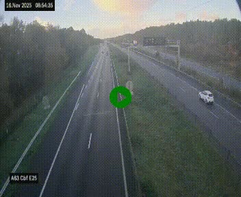 <h2>Webcam autoroute A63 en périphérie de Bordeaux au sud-est de la ville, en provenance du bassin d'Arcachon. Vue orientée vers Bordeaux</h2>