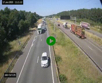 Webcam autoroute A63 en périphérie de Bordeaux au sud-est de la ville, en provenance du bassin d'Arcachon. Vue orientée vers Bordeaux