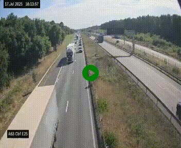 <h2>Webcam autoroute A63 en périphérie de Bordeaux au sud-est de la ville, en provenance du bassin d'Arcachon. Vue orientée vers Bordeaux</h2>