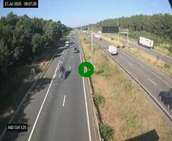 <h2>Webcam autoroute A63 en périphérie de Bordeaux au sud-est de la ville, en provenance du bassin d'Arcachon. Vue orientée vers Bordeaux</h2>