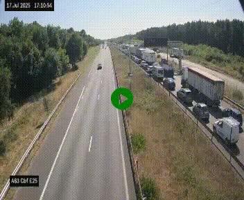 <h2>Webcam autoroute A63 en périphérie de Bordeaux au sud-est de la ville, en provenance du bassin d'Arcachon. Vue orientée vers Bordeaux</h2>