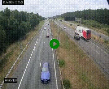 <h2>Webcam autoroute A63 en périphérie de Bordeaux au sud-est de la ville, en provenance du bassin d'Arcachon. Vue orientée vers Bordeaux</h2>