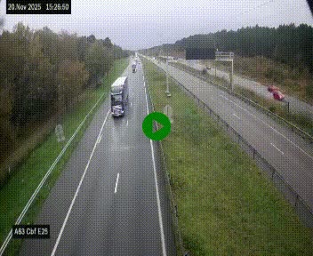 <h2>Webcam autoroute A63 en périphérie de Bordeaux au sud-est de la ville, en provenance du bassin d'Arcachon. Vue orientée vers Bordeaux</h2>
