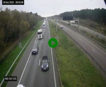 <h2>Webcam autoroute A63 en périphérie de Bordeaux au sud-est de la ville, en provenance du bassin d'Arcachon. Vue orientée vers Bordeaux</h2>