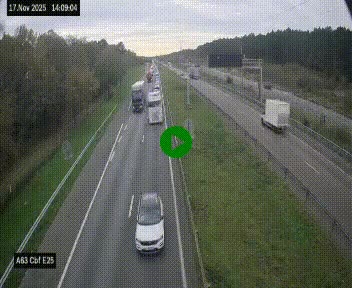 <h2>Webcam autoroute A63 en périphérie de Bordeaux au sud-est de la ville, en provenance du bassin d'Arcachon. Vue orientée vers Bordeaux</h2>