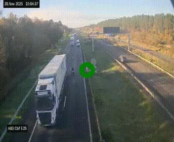 <h2>Webcam autoroute A63 en périphérie de Bordeaux au sud-est de la ville, en provenance du bassin d'Arcachon. Vue orientée vers Bordeaux</h2>