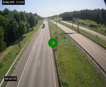Webcam autoroute A63 en périphérie de Bordeaux au sud-est de la ville, en provenance du bassin d'Arcachon. Vue orientée vers Bordeaux