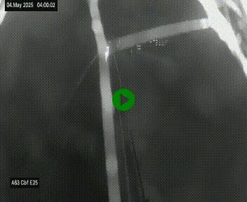 Webcam autoroute A63 en périphérie de Bordeaux au sud-est de la ville, en provenance du bassin d'Arcachon. Vue orientée vers Bordeaux
