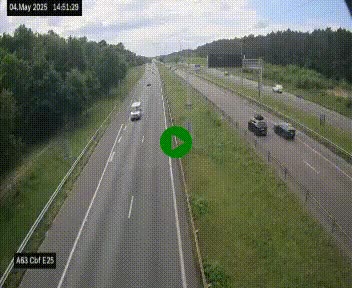 Webcam autoroute A63 en périphérie de Bordeaux au sud-est de la ville, en provenance du bassin d'Arcachon. Vue orientée vers Bordeaux