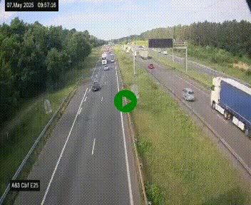 Webcam autoroute A63 en périphérie de Bordeaux au sud-est de la ville, en provenance du bassin d'Arcachon. Vue orientée vers Bordeaux
