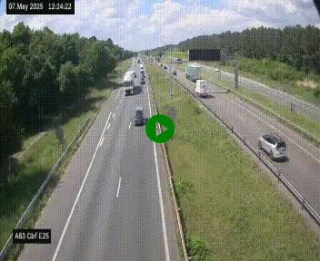 Webcam autoroute A63 en périphérie de Bordeaux au sud-est de la ville, en provenance du bassin d'Arcachon. Vue orientée vers Bordeaux