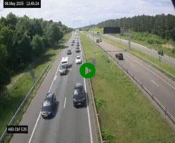 Webcam autoroute A63 en périphérie de Bordeaux au sud-est de la ville, en provenance du bassin d'Arcachon. Vue orientée vers Bordeaux